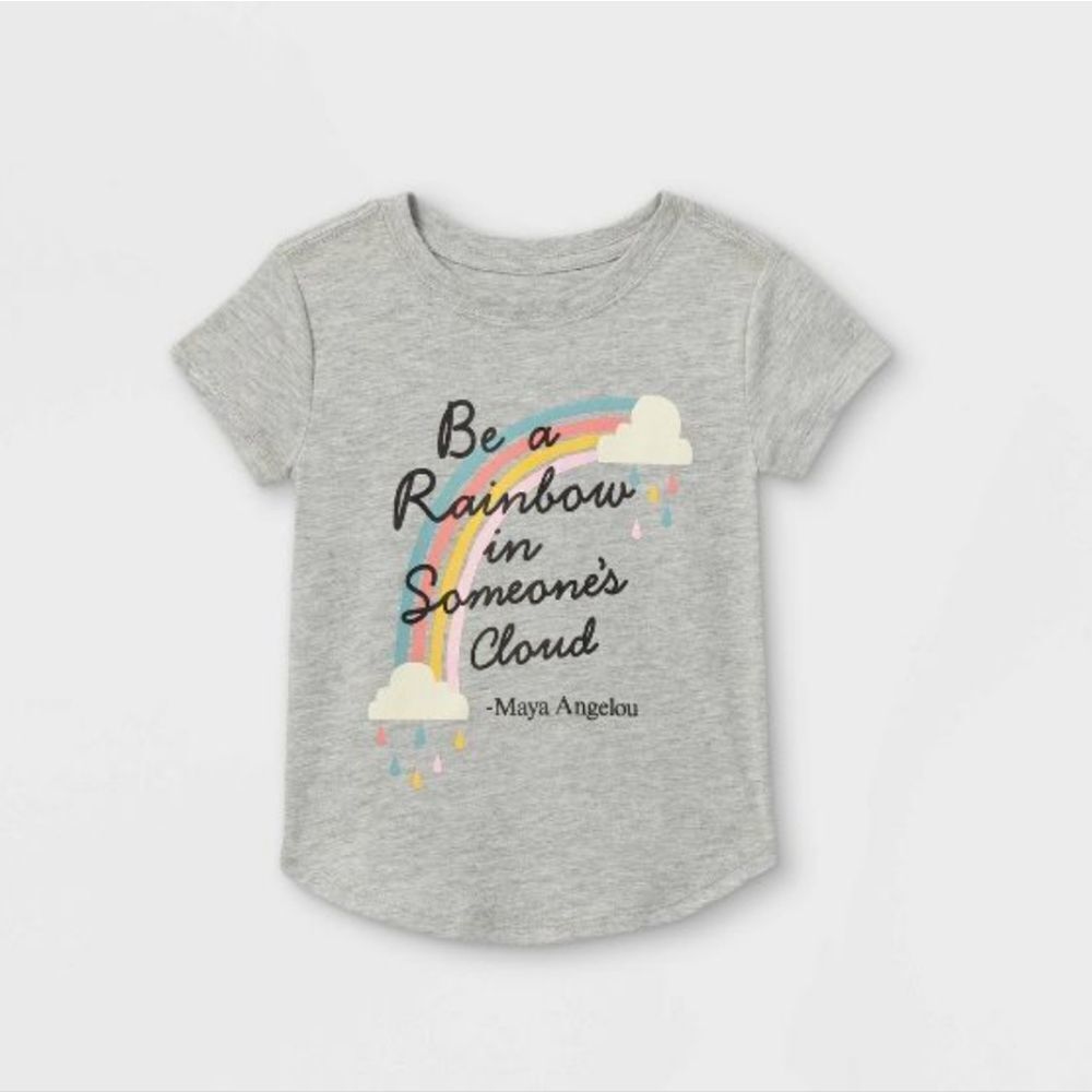 Toddler Girls' 'Be A Rainbow In Someone's Cloud' Short Sleeve Graphic T-Shirt -
